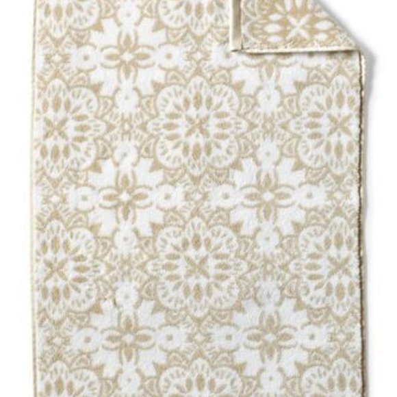 Lands End Bath Mat Supima Cotton Jacquard ivory sand tile - Picture 1 of 7